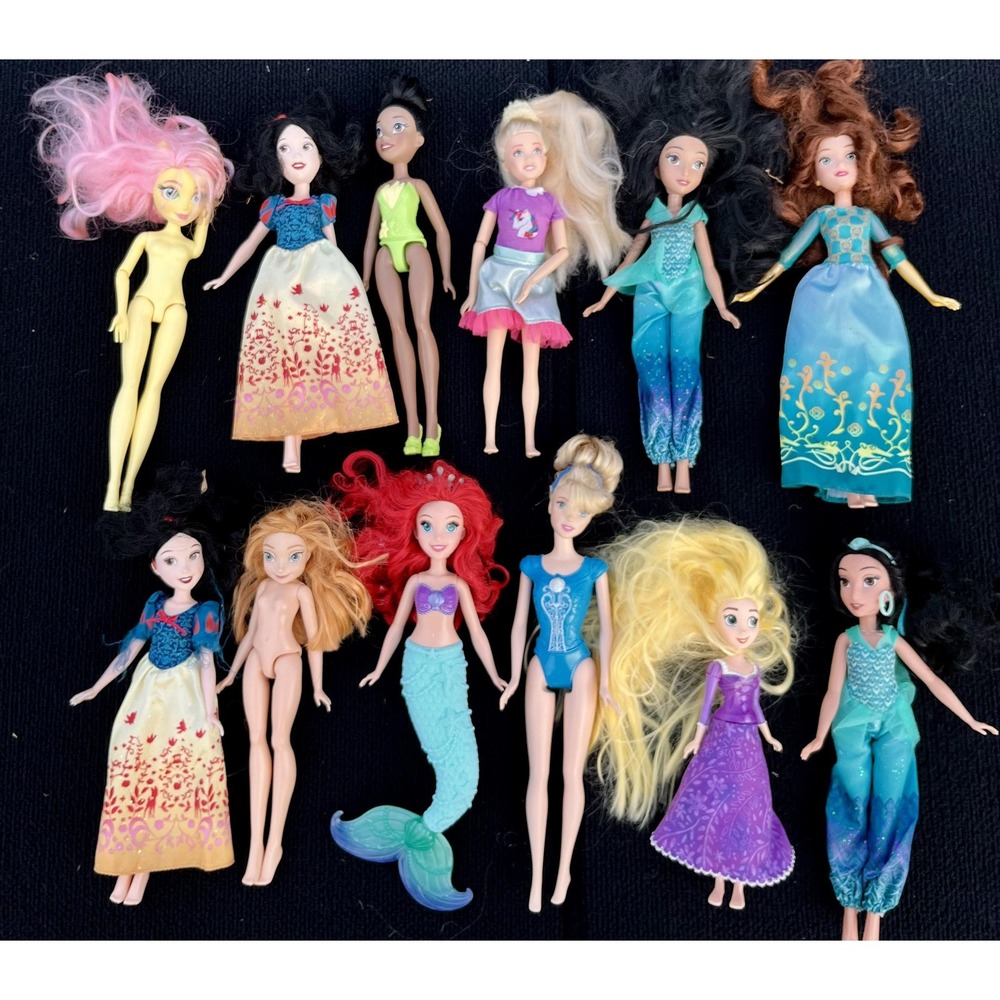 Disney Princess Dolls Bundle Ariel Rapunzel Jasmine Moana Cinderella Belle Lot o - Picture 7 of 7